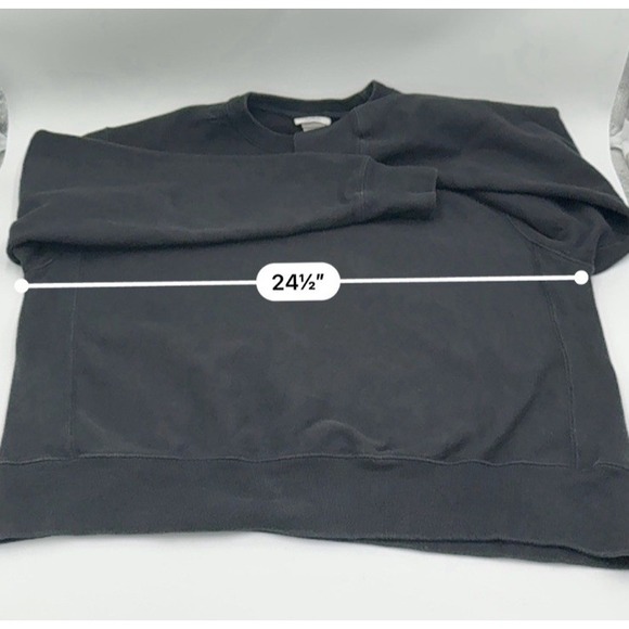 Champion Reverse Weave Mens Oversized Arch Crew Black Sweatshirt Sz Large - Picture 6 of 10